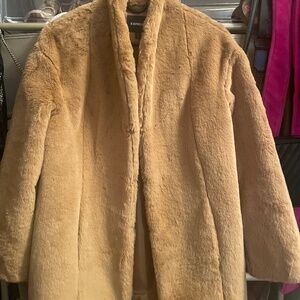 Faux Fur Tan/Light Brown Express Coat